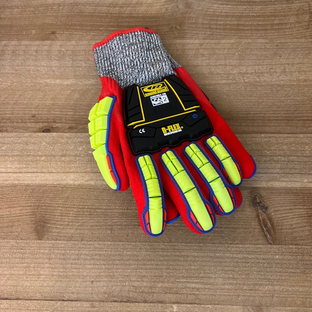 Ringers Gloves R-Flex 068 Cut Resistant Impact Work Gloves Red Yellow Size S/8